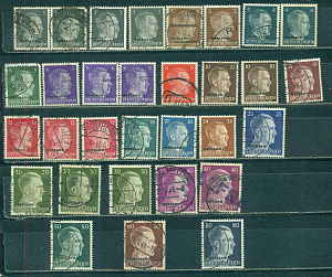 Надпечатки Остланд, 31 гашеная марка